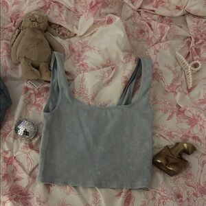 Forever 21 Light Blue Ribbed Tank Top